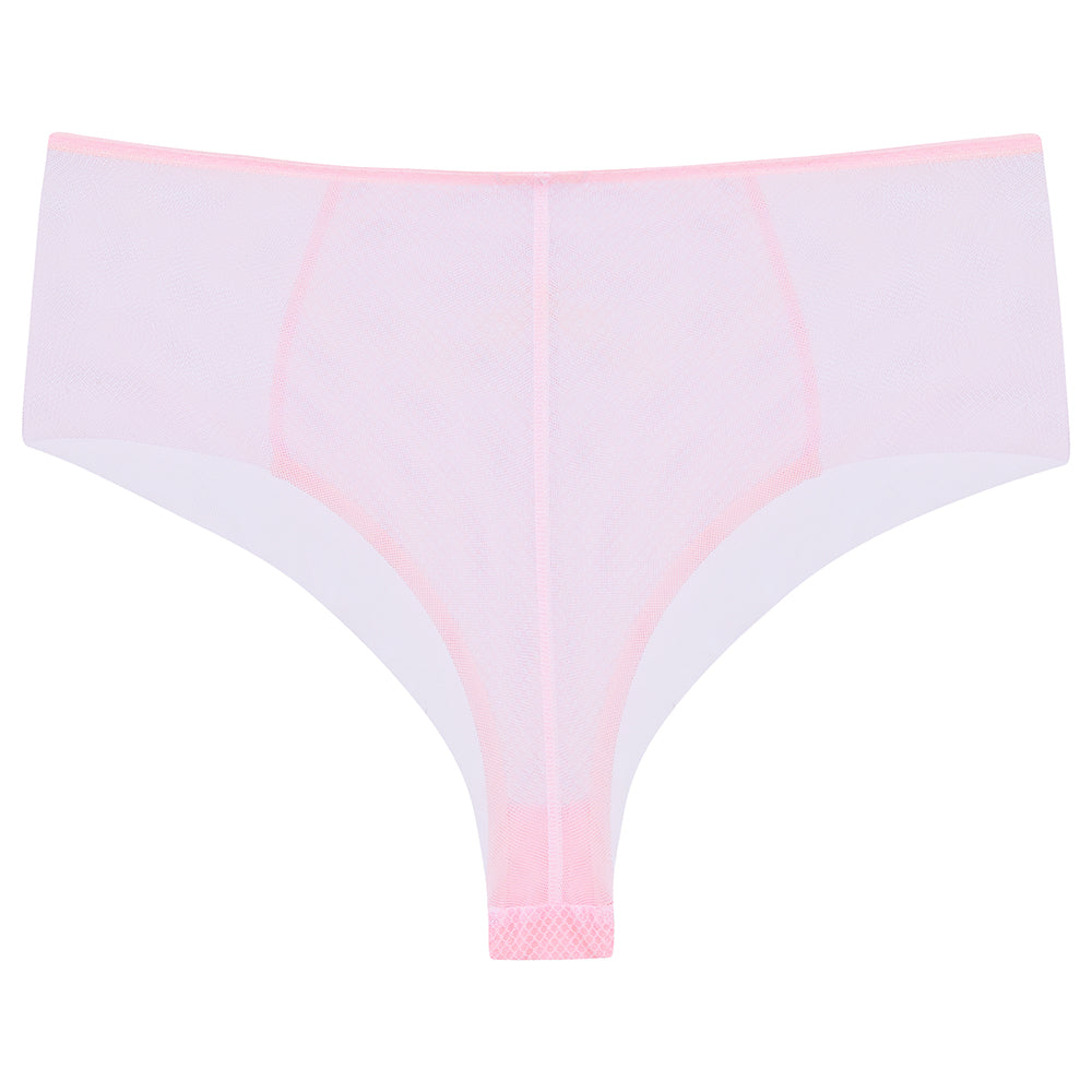 Eres Bold Pant high waist Post Surgery pant in Powder- recycled Gio Lace- sheer mesh back- LoveRose Essentials